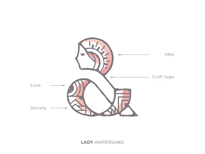 Lady Ampersand branding branding design craft logo design handmade logo icon illustrator line logo logo logo design minimal