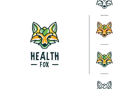 health fox logo animal logo branding branding design craft logo design fox logo icon illustration leaf logo line logo logo logo design nature logo