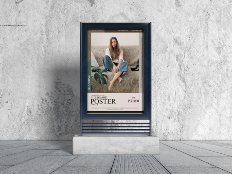 Download Advertising Stand Billboard Poster Mockup Free By Poster Mockup On Dribbble PSD Mockup Templates