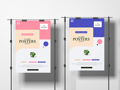 Clasps Posters Mockup Free