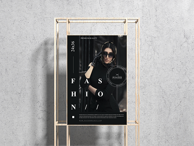 Wooden Stand Poster Mockup Free poster mockup