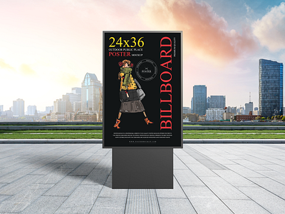 Outdoor Public Place Poster Mockup Free poster mockup free