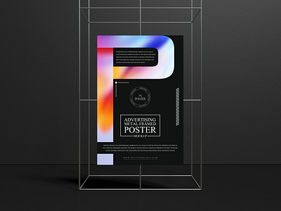 Metal Framed Poster Mockup Free poster mockup