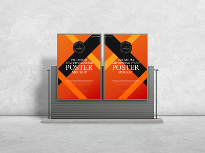 Advertising Stand Poster Mockup Free poster mockup free