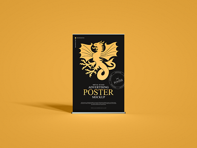 Metal Stand Poster Mockup Free poster mockup free