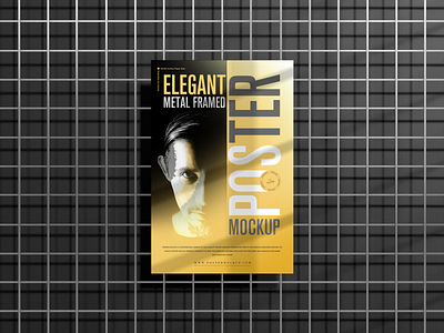 Metal Framed Poster Mockup Free poster mockup free