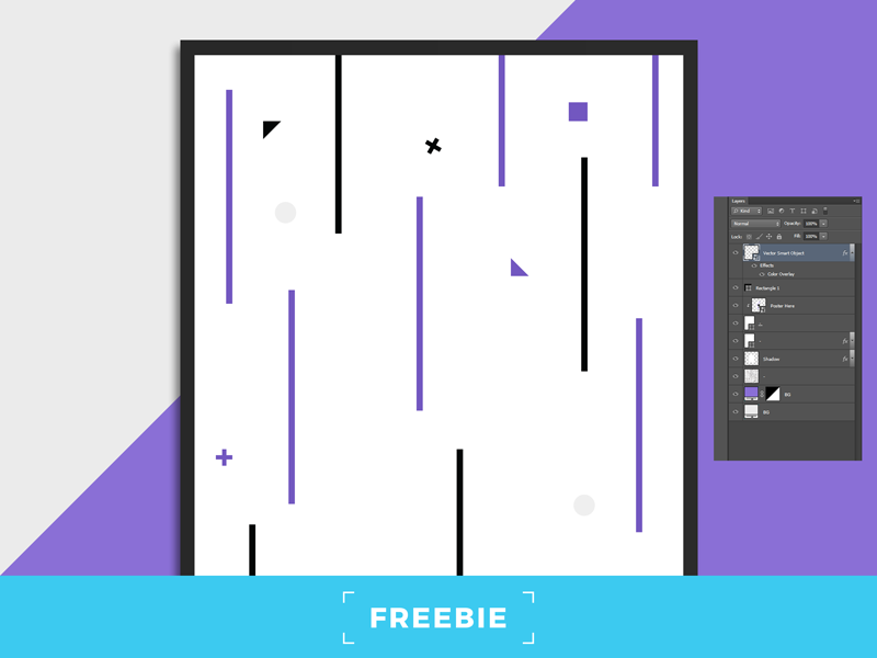 Wall frame poster mockup psd for artworks 2018