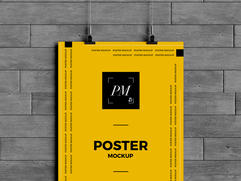 Download Hanging Over Wall Poster Mockup Psd 2018 by Poster Mockup on Dribbble