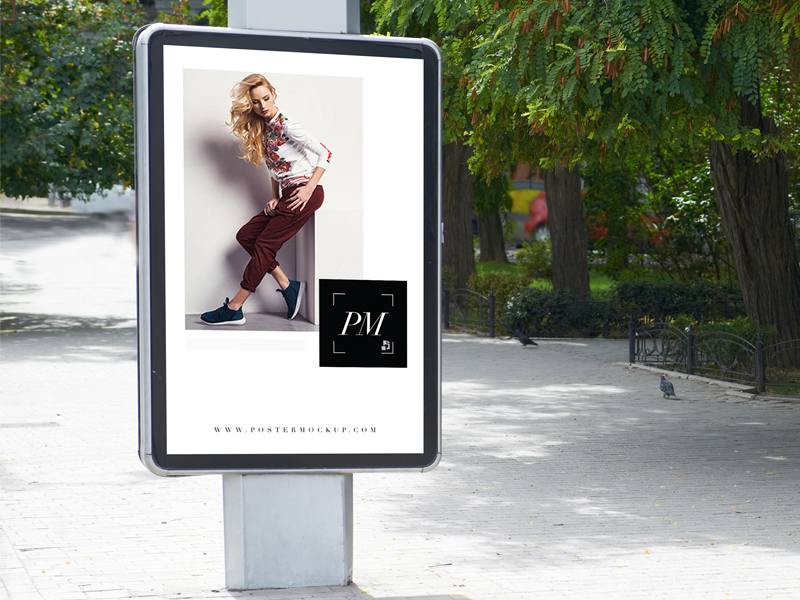 Download Outdoor Advertisement Vertical Poster Mockup by Poster Mockup on Dribbble