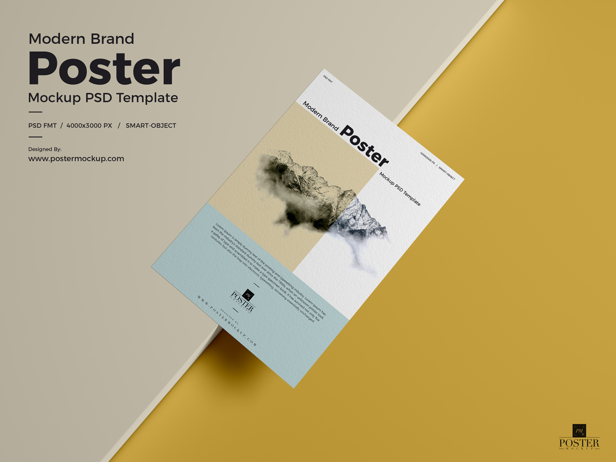 Download Modern Brand Poster Mockup Psd Template Free by Poster ...