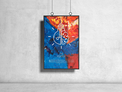 Hanging PSD Poster Mockup Design Free