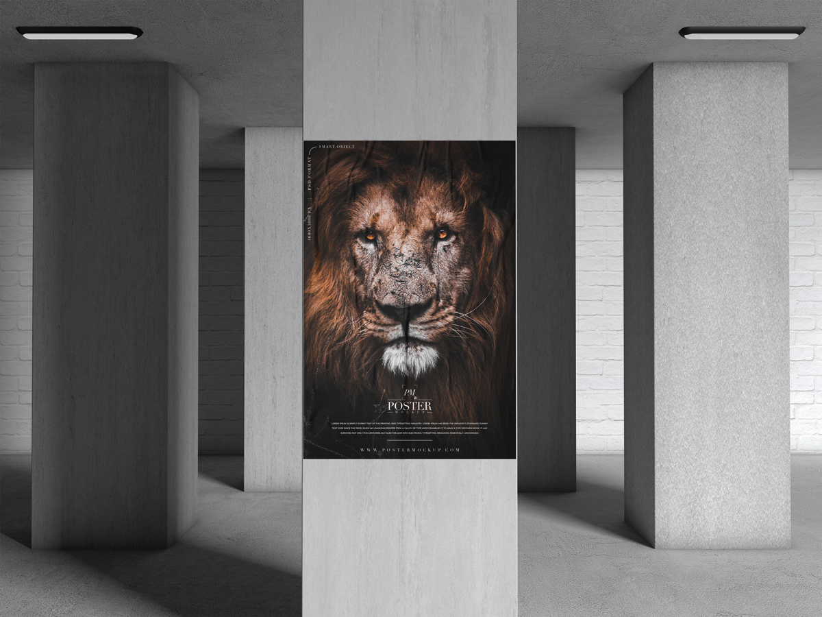 Download Underground Pillar Poster Mockup Free by Poster Mockup on Dribbble