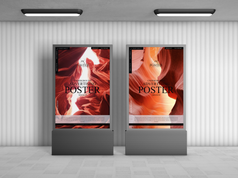 Download Underground Advertising Poster Mockup Free By Poster Mockup On Dribbble PSD Mockup Templates