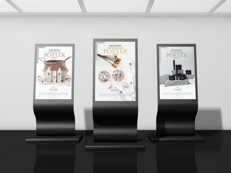 Download Modern Expo Display Stand Poster Mockup Free by Poster Mockup on Dribbble
