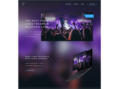 Live Streaming Platform design purple site ui ux web webdesign