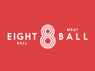 8 Ball Meatball 8 bar icon logo meatball number restaurant typography