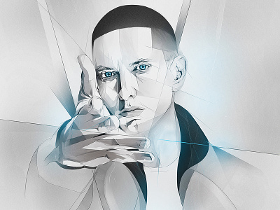 The Real Slim Shady - Eminem black and white design dynamic eminem geometric graphite greatest hip hop illustration killshot marshall mathers music portrait rap relapse revival shady slim
