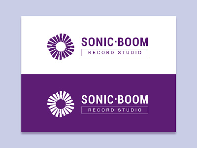 Sonic Boom Logo branding design flat illustrator logo record studio typography vector