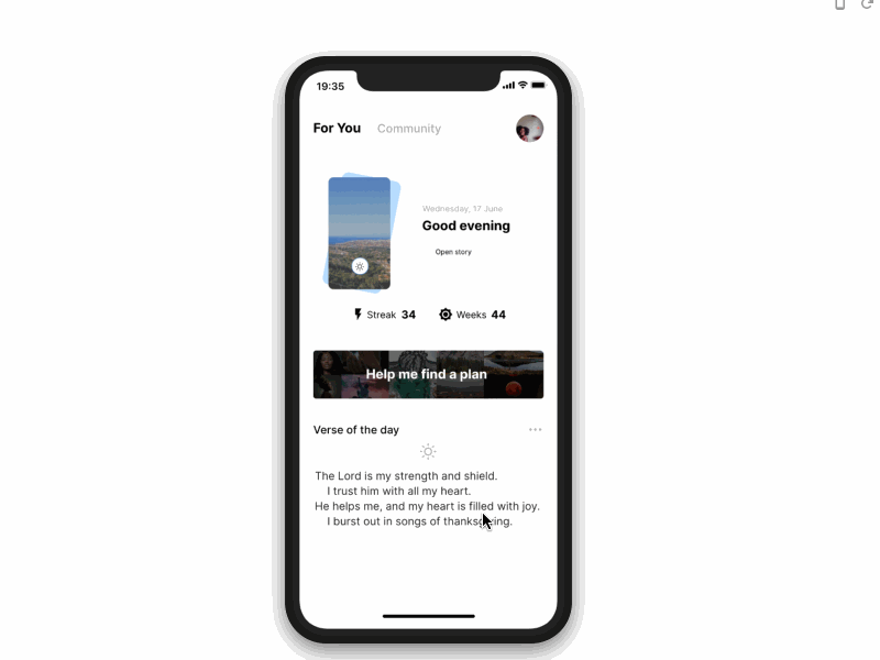 Bible App story animated gif animation ui