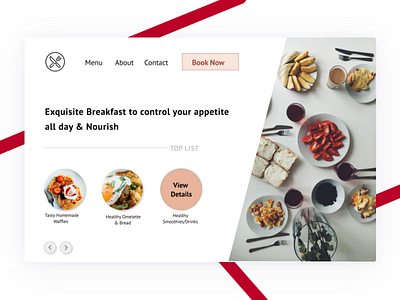 Breakfast stop. breakfast food landing page resturant ui waffles