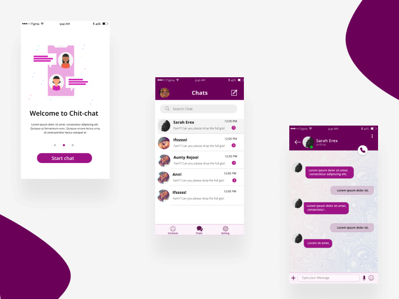 Friendly chat UI by Chidinma Nwogbo on Dribbble