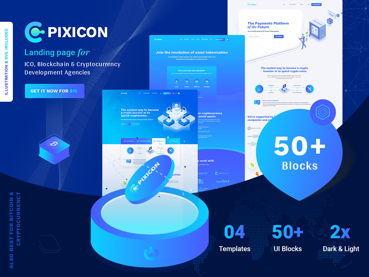 ICO & Cryptocurrency Landing Page by Tophive on Dribbble