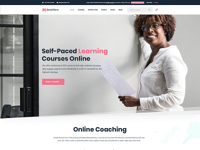 Landing Page business collage corporate course education lms school university