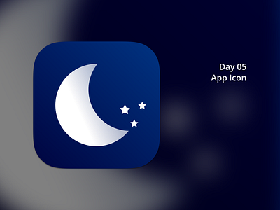 Day 05 - App Icon app icon app icon design daily 100 challenge daily ui dark icon moon stars