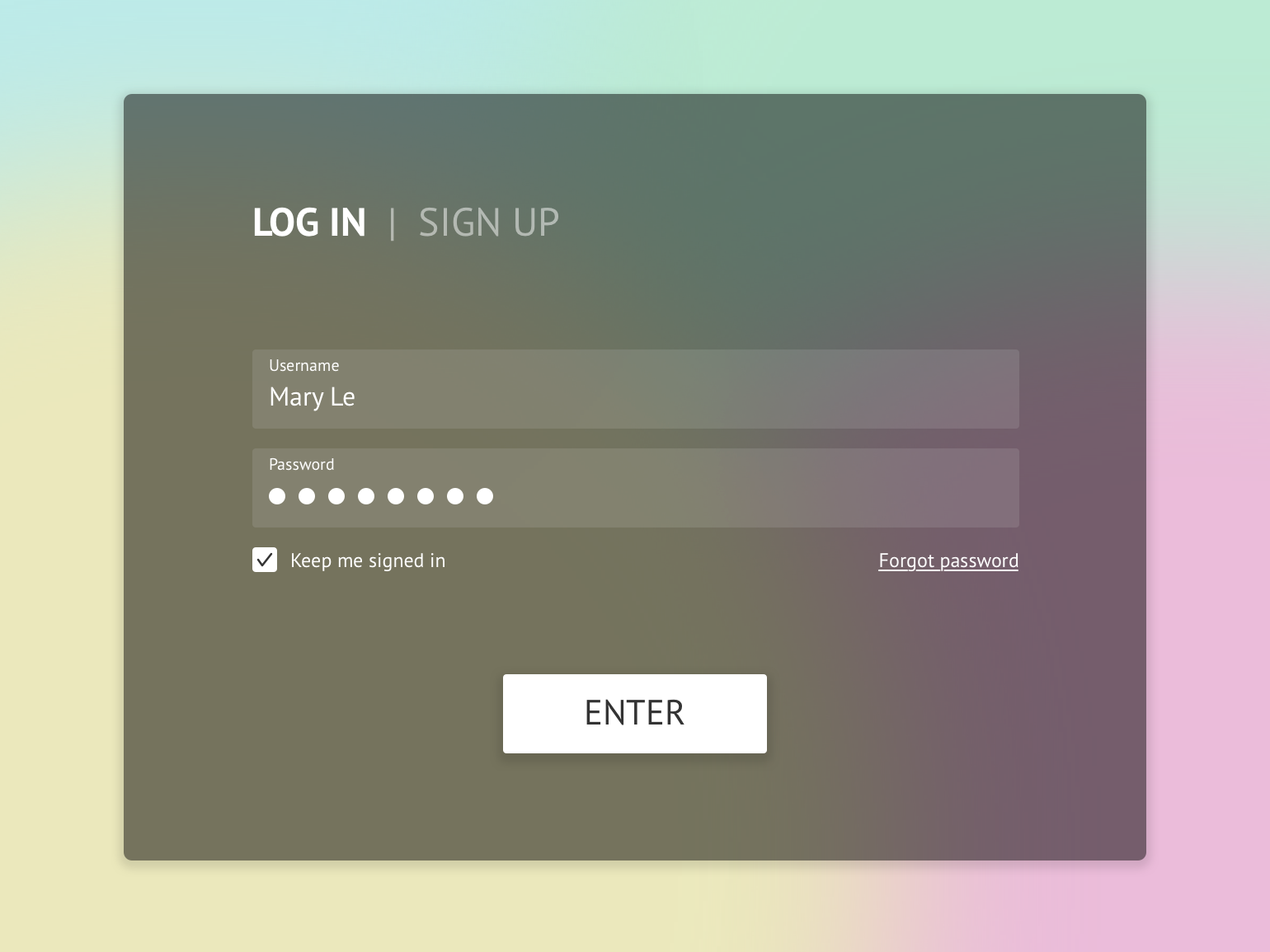 Day 01 - Login by Mary Le on Dribbble