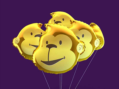 Parcel Monkey Balloons c4d illustration