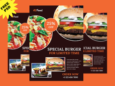 Food Restaurant Flyer Psd Free flyer freebies flyerdesign flyerpsd food foodapp restaurant restaurant flyer