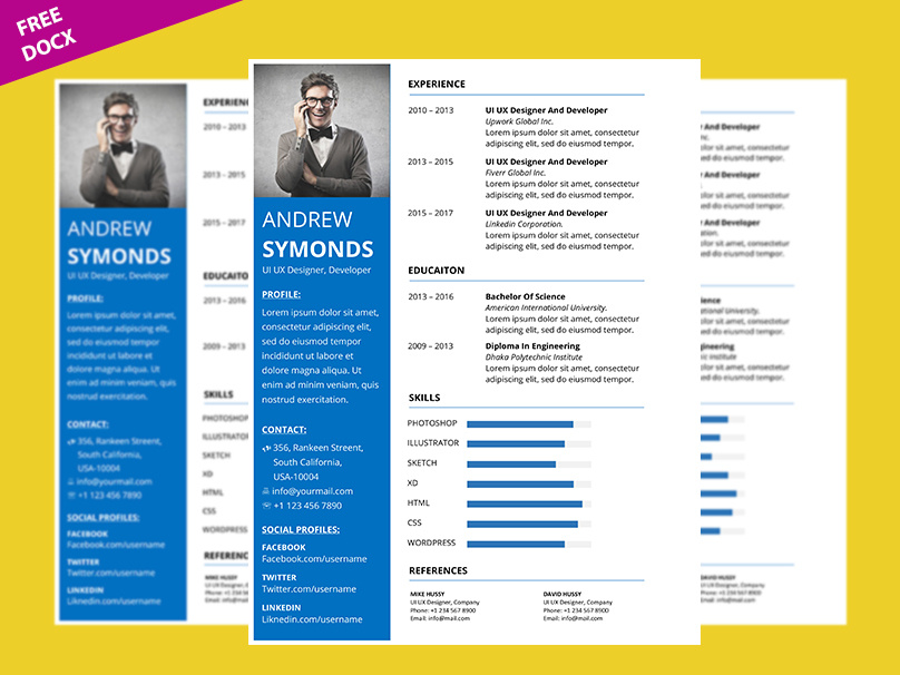 free resume templates microsoft word 2017