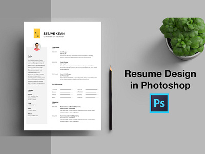Free CV Resume Template in Photoshop PSD