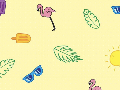 Bright Vibes for the Summer cool design drawing flamingo fun illustrations pattern summer sunglasses sunny sunshine vibes