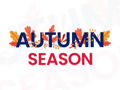 Autumn Season With Vector Leaves adobe autumn color graphic design illustrator nature photoshop season typography vector