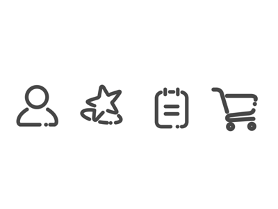 E commerce Tab Icons ae after effects amazon redesign animate animation black flat design graphic design icon illustrator outline tab ui ui design yellow