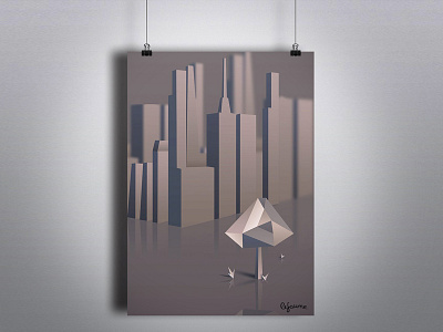 keraamika City city illustration poster skyscrapers tree vector
