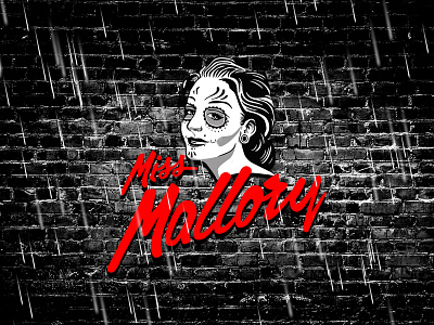 Miss Mallory Logo custom type dj illustration logo music