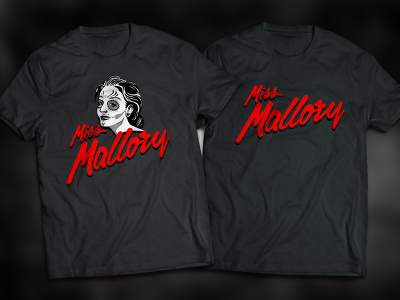 Miss Mallory Logo custom type dj illustration logo mockup music shirt