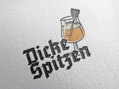 Dicke Spitzen beer dart fraktur illustration logo mock up texture type vector