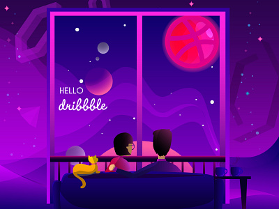 Hello Dribble! dribbble first hello hellodribbble illustration shot stay home stay safe thanks typography