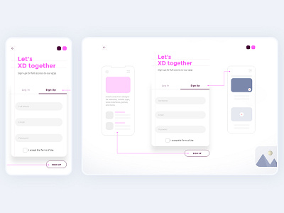 Adobe xd signup screen adobe xd createwithadobexd illustration sign up form sign up screen ui ux design vector
