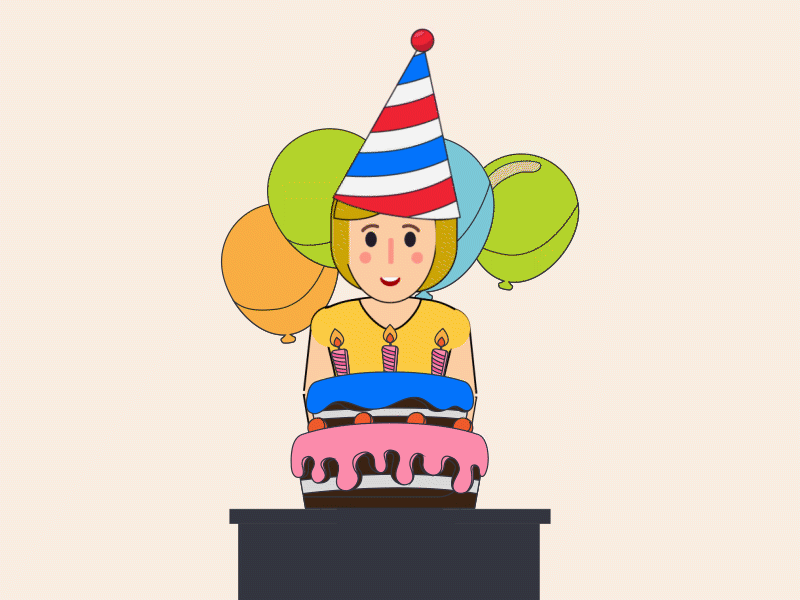 BirthDay girl ahmed badry animation badry celebrate character g2g go2globe personal brand