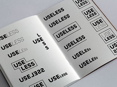 Useless™ Logotype Iterations advertising brand branding design graphic ideation iteration logo logotype process useless