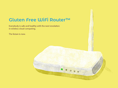 Gluten Free Wifi Router™ brand branding design humour product router satire useless wifi