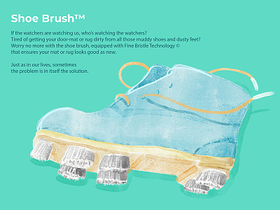 Show Brush™ brand branding design humour product satire shoe. brush useless