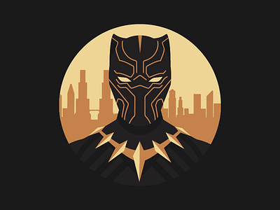 Black Panther Icon badge design graphic design icon icon design illustration illustrator logo sticker superhero vector
