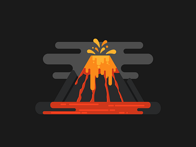 Inktober- Day 18- Volcano 2d design adobe adobe illustrator design flat illustration illustrator inktober inktober2018 vector