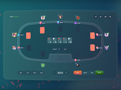 Poker interface UI design game nft poker ui