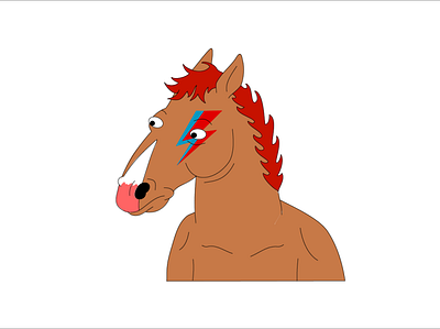 BowieJack Horseman adobeillustrator bojack bojackhorseman bowie cartoon flatdesign icon illustration lineart vector vectordesign